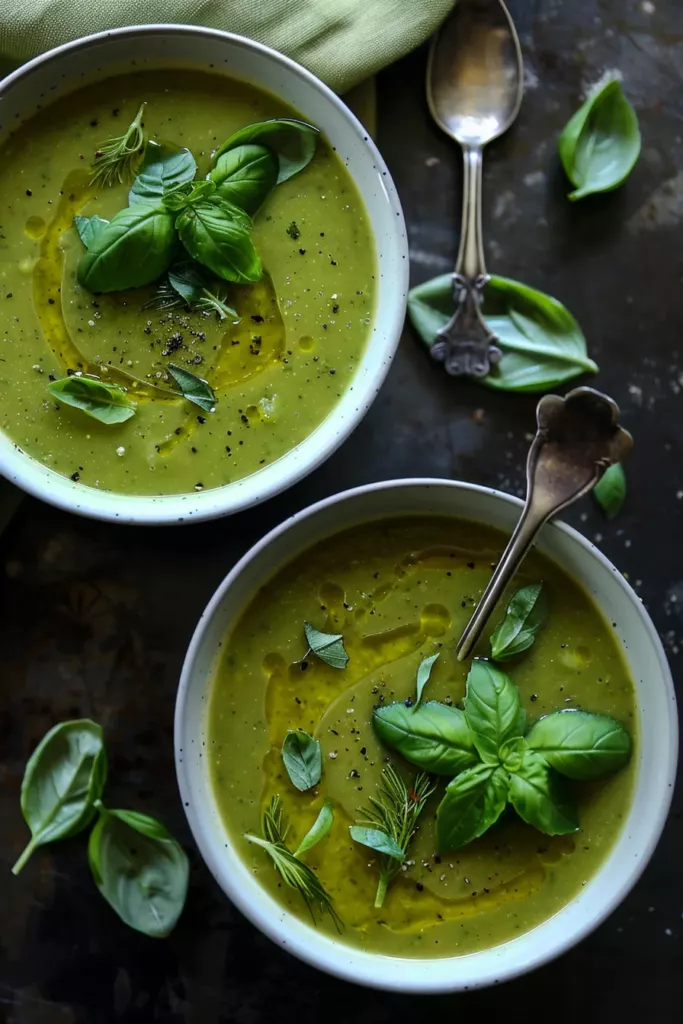 Soupe Froide de Courgettes et Fenouil au Basilic - Le Plaisir Frais de l'Été