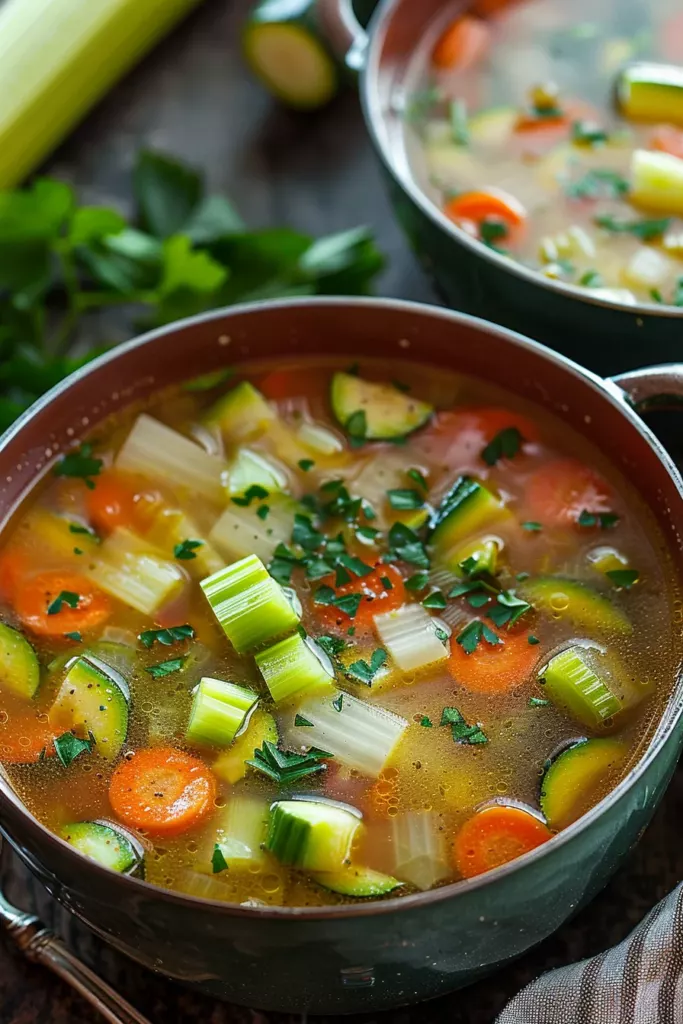 Soupe Italienne de Courgettes et Céleri - Un Festin Réconfortant