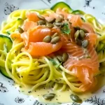 Spaghetti au Saumon Fumé et aux Courgettes