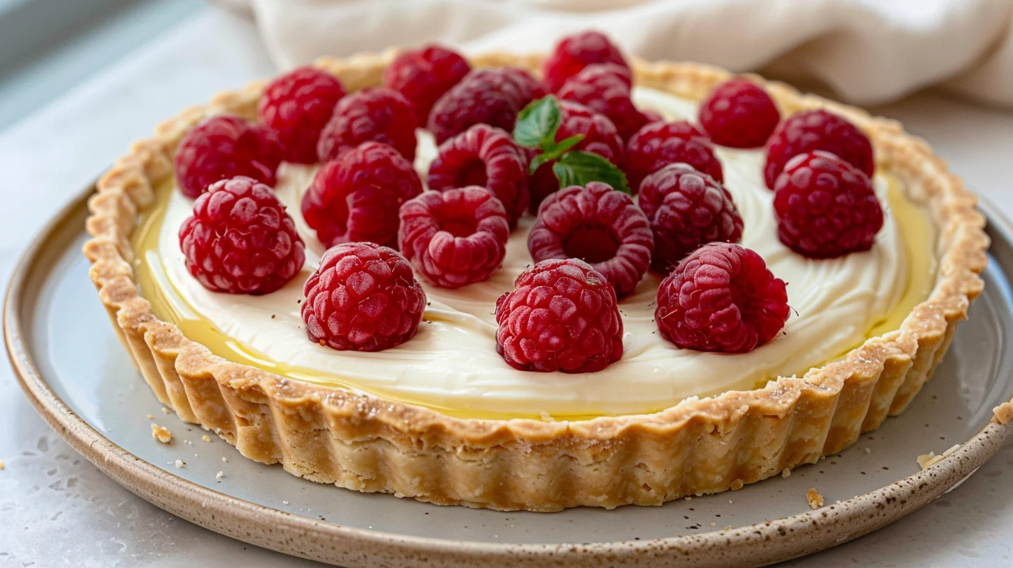 Tarte au Fromage Blanc et Framboises