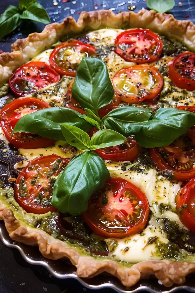 Tarte Tomate Pesto et Mozarella: Une Explosion de Saveurs Méditerranéennes!