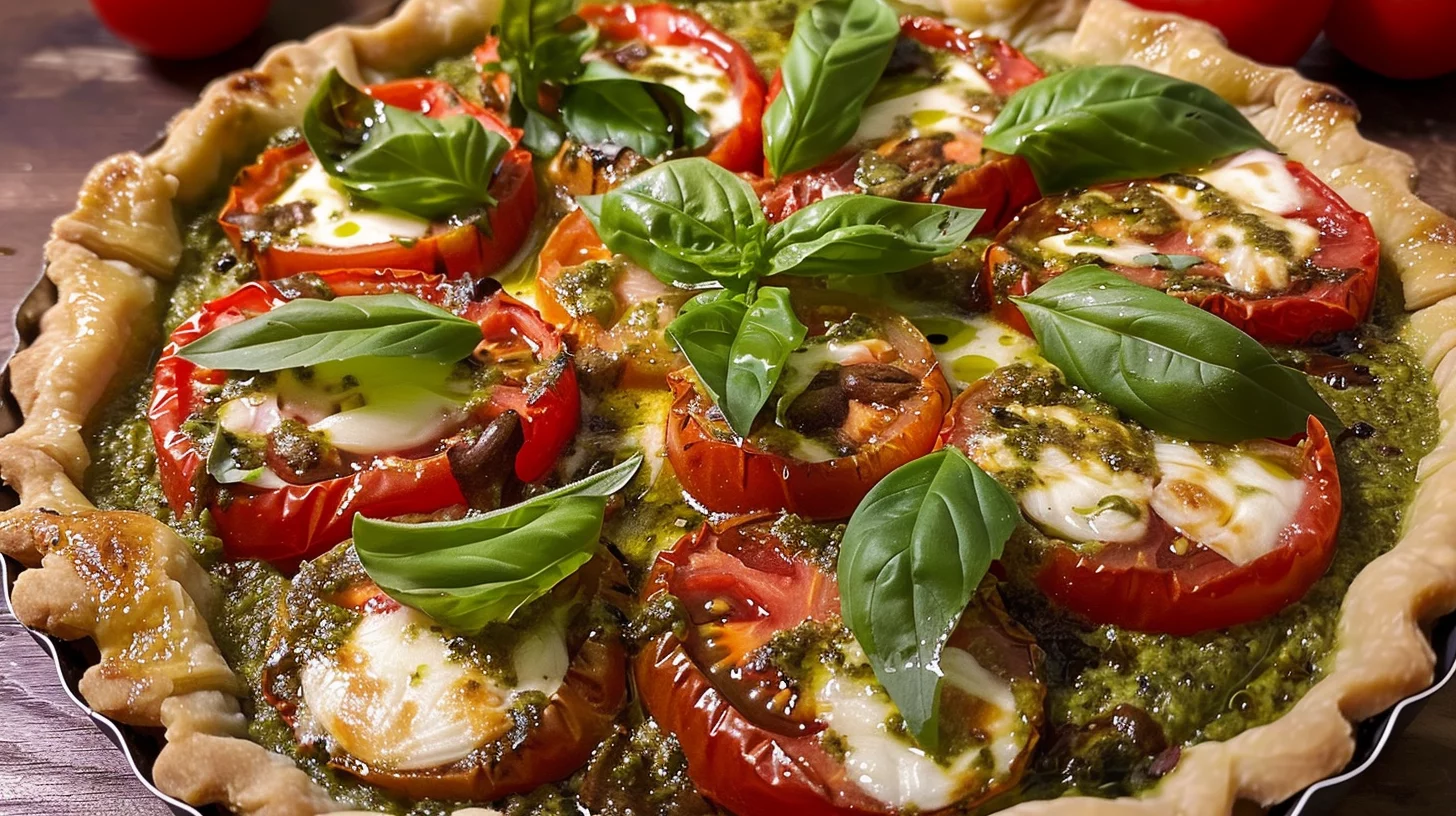 Tarte Tomate Pesto et Mozarella