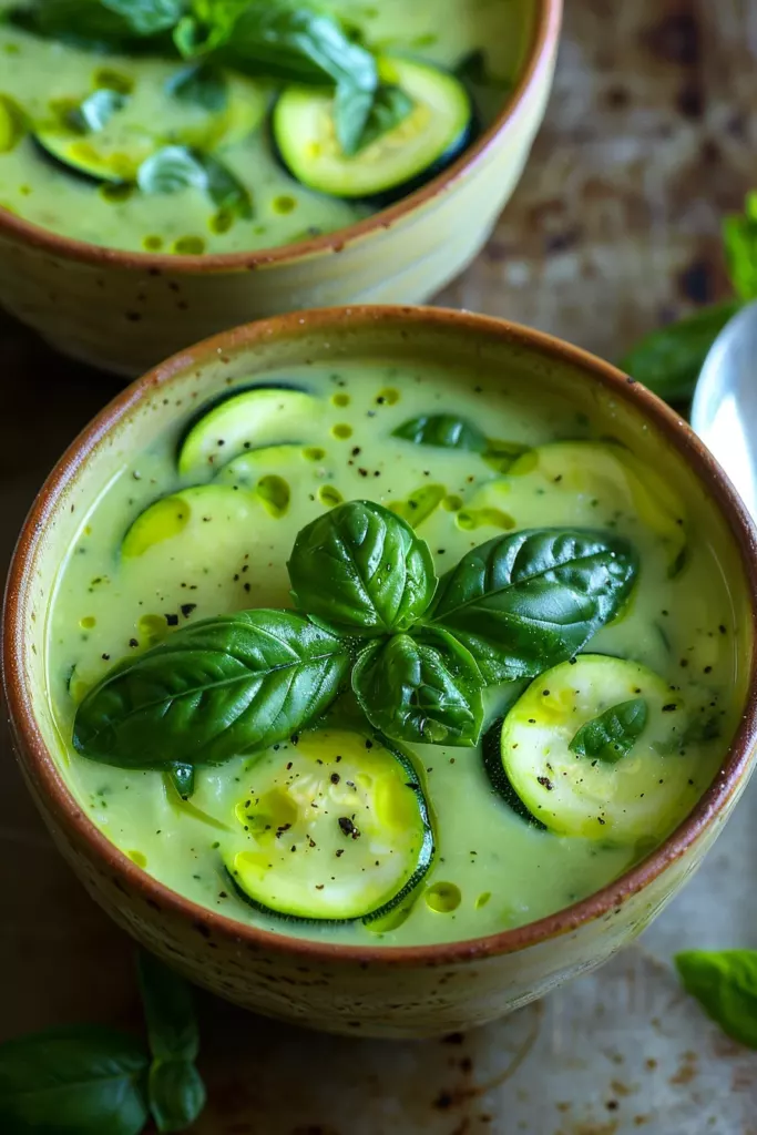 Velouté de Courgettes au Basilic: Savourez cette Soupe Crémeuse en 20 Minutes