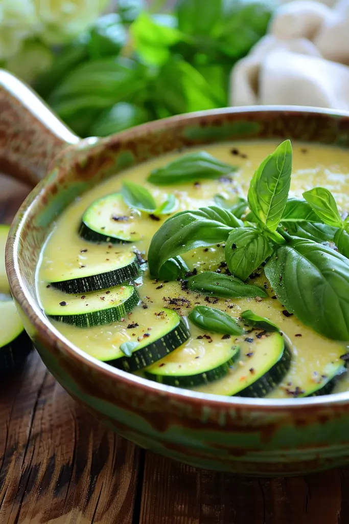 Velouté de Courgettes au Basilic: Savourez cette Soupe Crémeuse en 20 Minutes