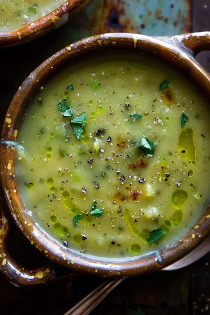 Velouté de Poireaux et Pois Cassés: Une Explosion de Saveurs Réconfortante