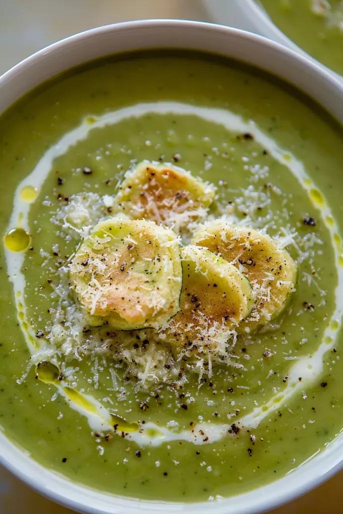 Crème de Courgette et Tuiles de Parmesan - Un Tourbillon de Saveurs Intenses