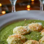 Crème de Courgette et Tuiles de Parmesan