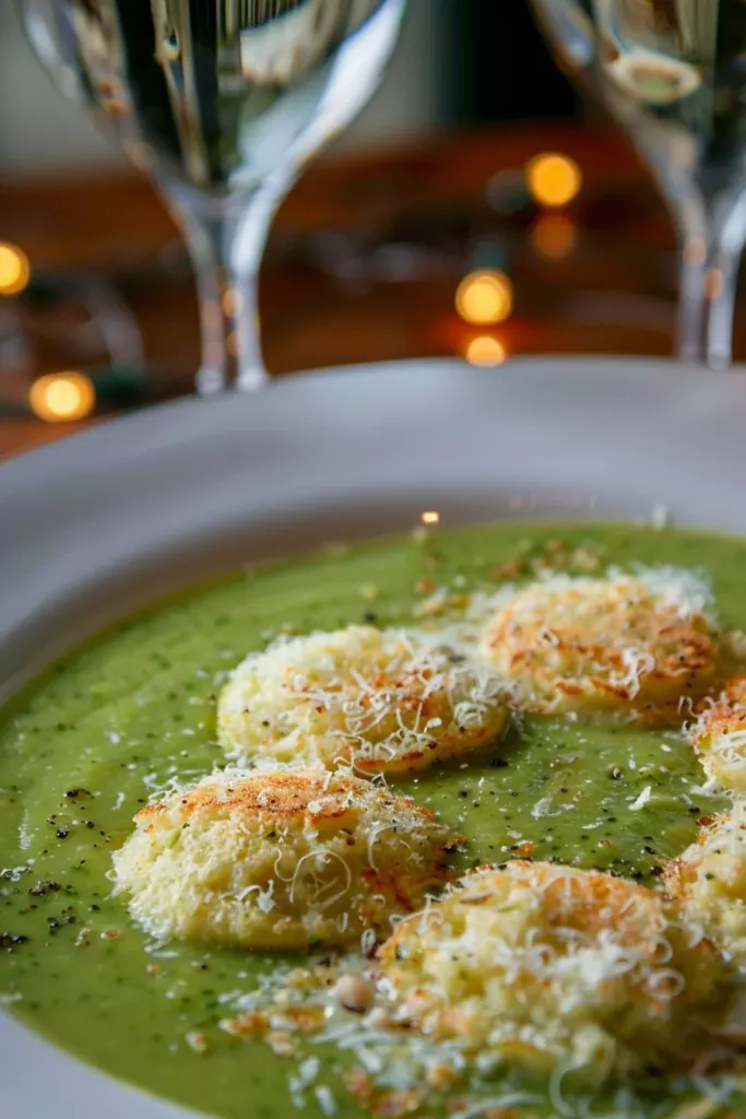 Crème de Courgette et Tuiles de Parmesan - Un Tourbillon de Saveurs Intenses