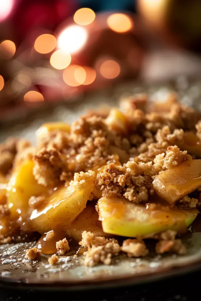 Crumble Pommes Caramel - La Tentation Dorée irrésistible
