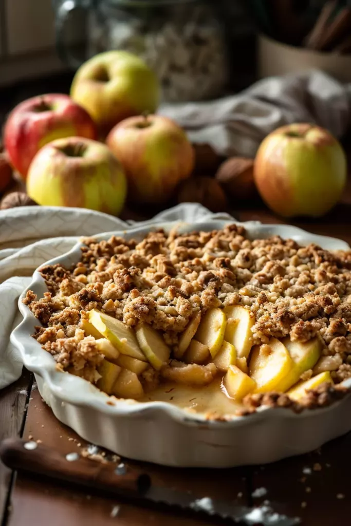 Crumble Pommes Noix: Un Délice Croquant à Savourer Chaud