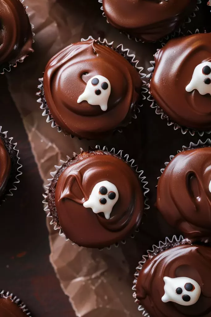 Cupcakes Fantômes au Chocolat: Délices Effrayants pour Halloween