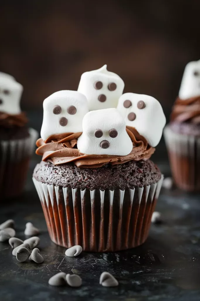 Cupcakes Fantômes au Chocolat: Délices Effrayants pour Halloween