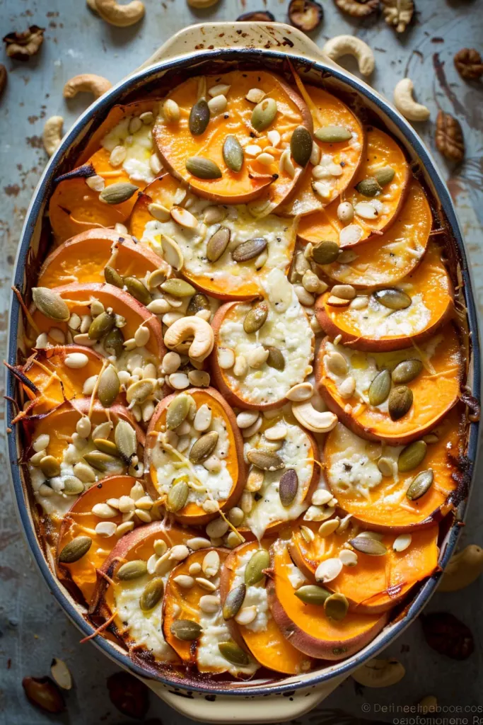 Gratin Patate Douce Chèvre: Un délice crémeux à savourer chaud!