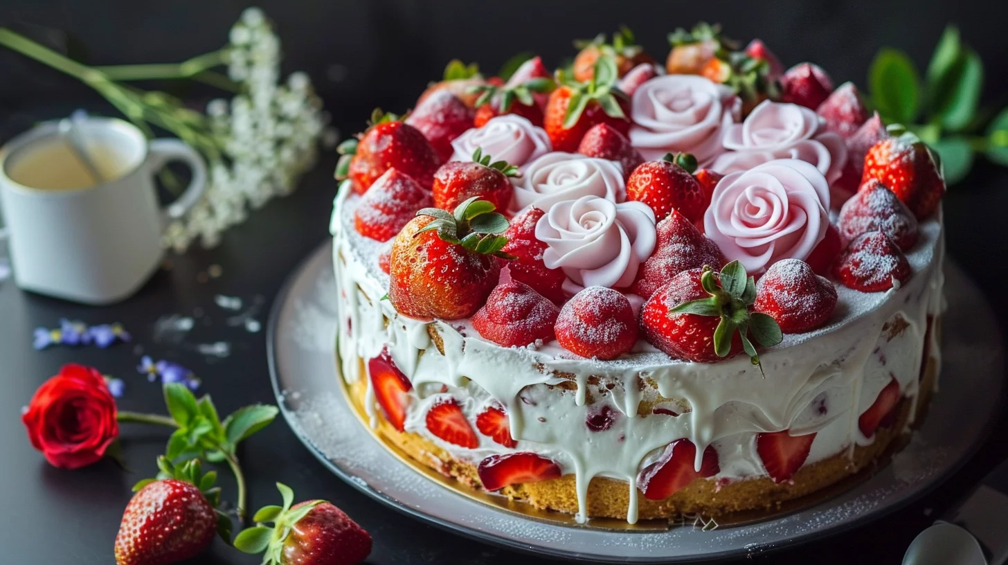 Gâteau Anniversaire Fraisier Maison