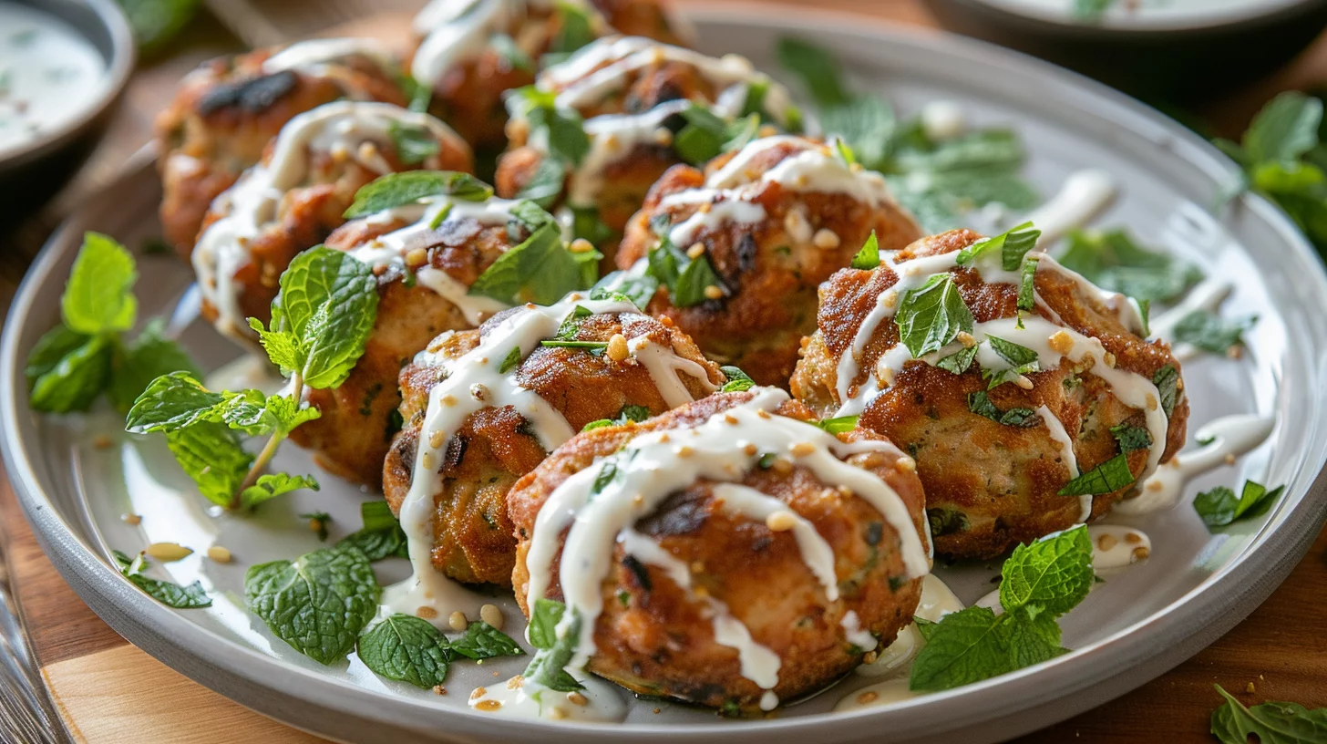 Koftas de Poulet Irrésistibles Avec Sauce Crémeuse au Yaourt à L'ail