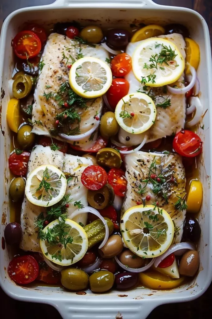Poisson Méditerranéen au Four: Un Festin Méditerranéen pour les Sens