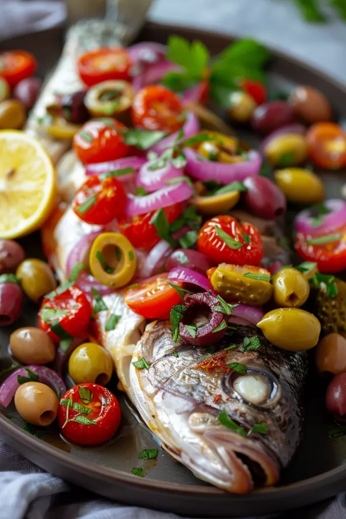 Poisson Méditerranéen au Four: Un Festin Méditerranéen pour les Sens