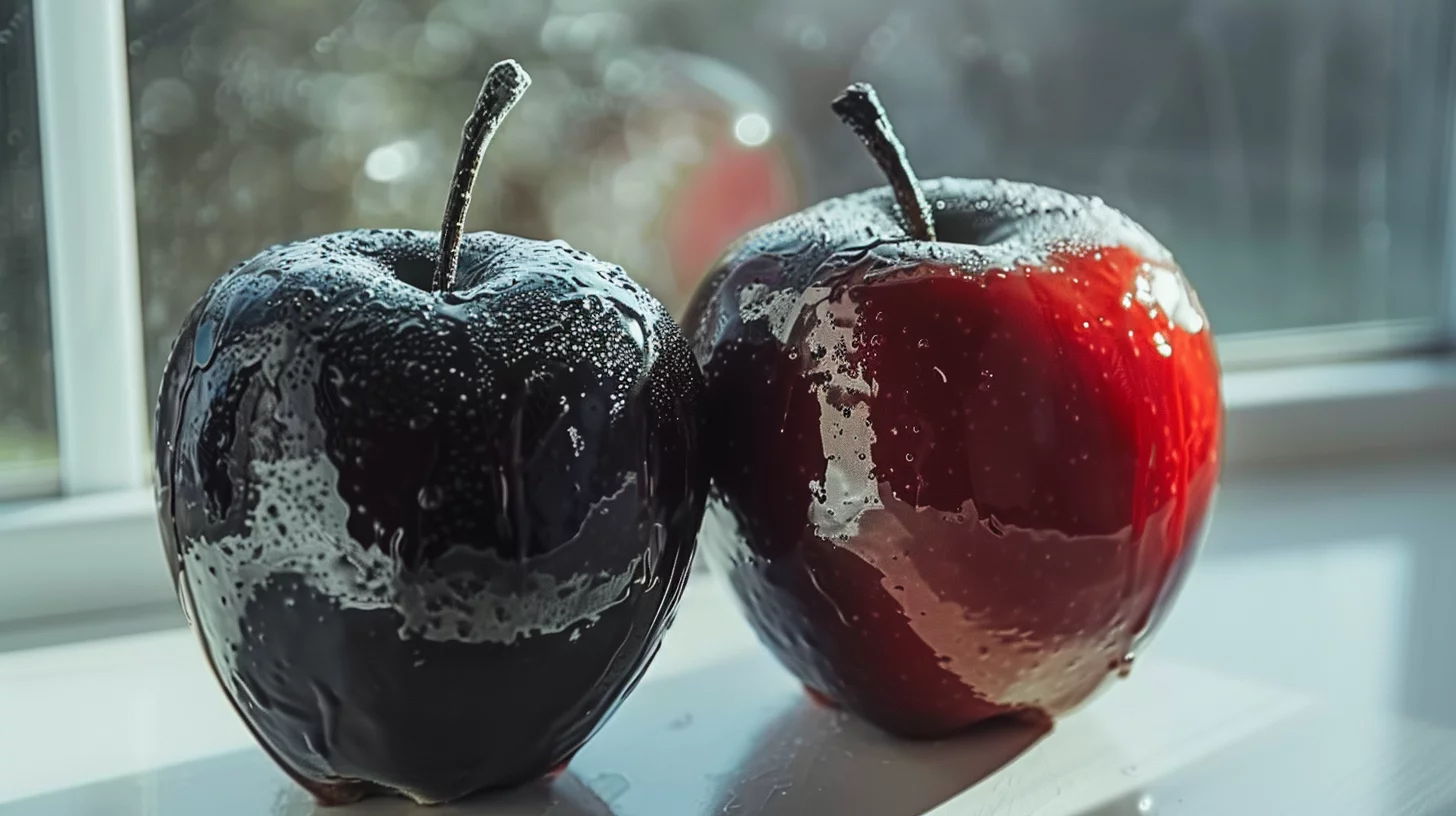 Pommes D'amour Noires et Rouges