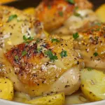 Poulet et Pommes de Terre au Parmesan à La Mijoteuse à L'ail