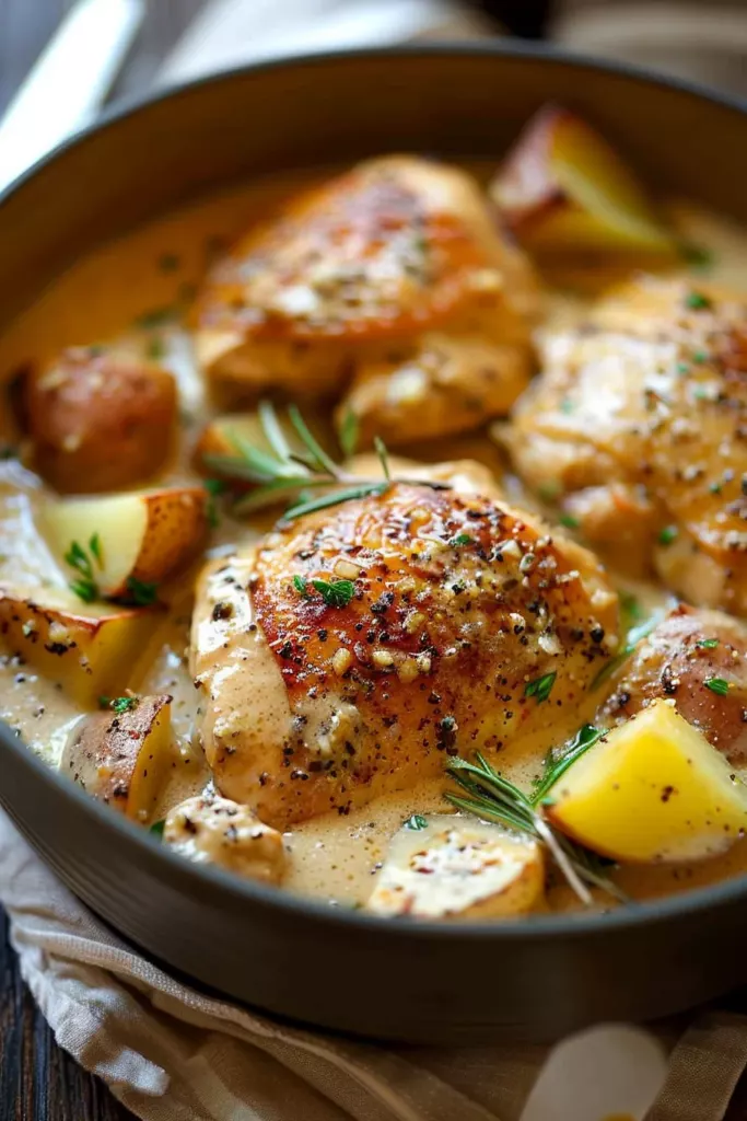 Poulet et Pommes de Terre au Parmesan à La Mijoteuse à L'ail - L'Explosion de Saveurs!