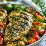 Poulet Grillé aux Herbes et Légumes Rôtis