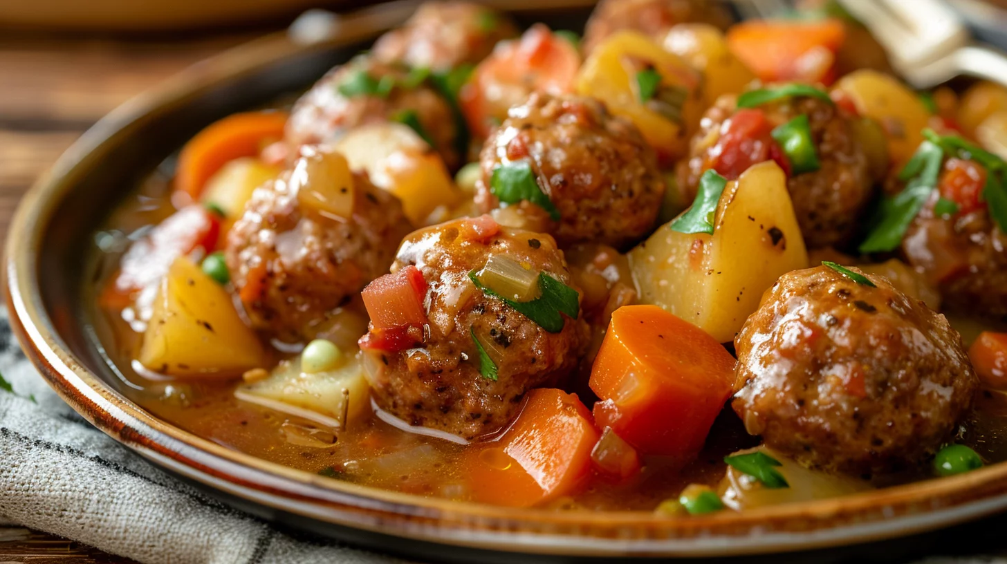 Ragoût de Pommes de Terre aux Boulettes de Viande Hachée