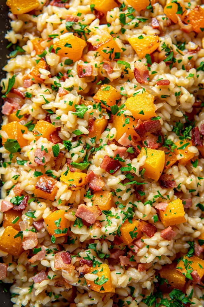 Risotto Courge Lardons: Un Plat Réconfortant et Délicieusement Crémeux