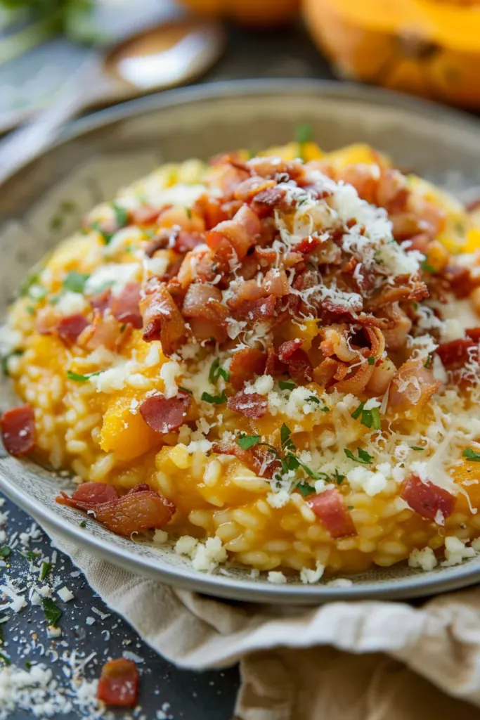 Risotto Courge Lardons: Un Plat Réconfortant et Délicieusement Crémeux