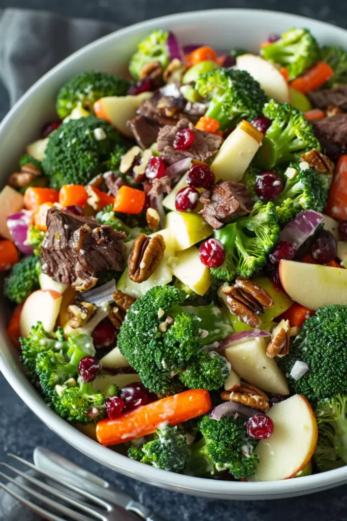 Salade Croquante et Crémeuse de Brocoli et Pomme: Délice Croquant à la Créme Unique