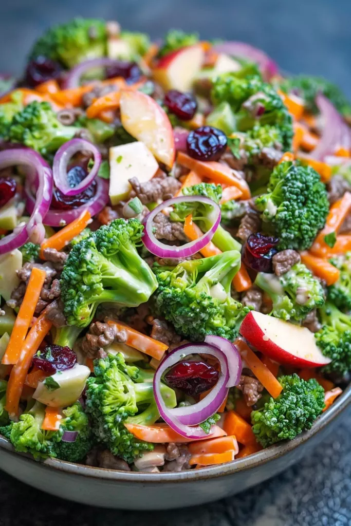 Salade Croquante et Crémeuse de Brocoli et Pomme: Délice Croquant à la Créme Unique