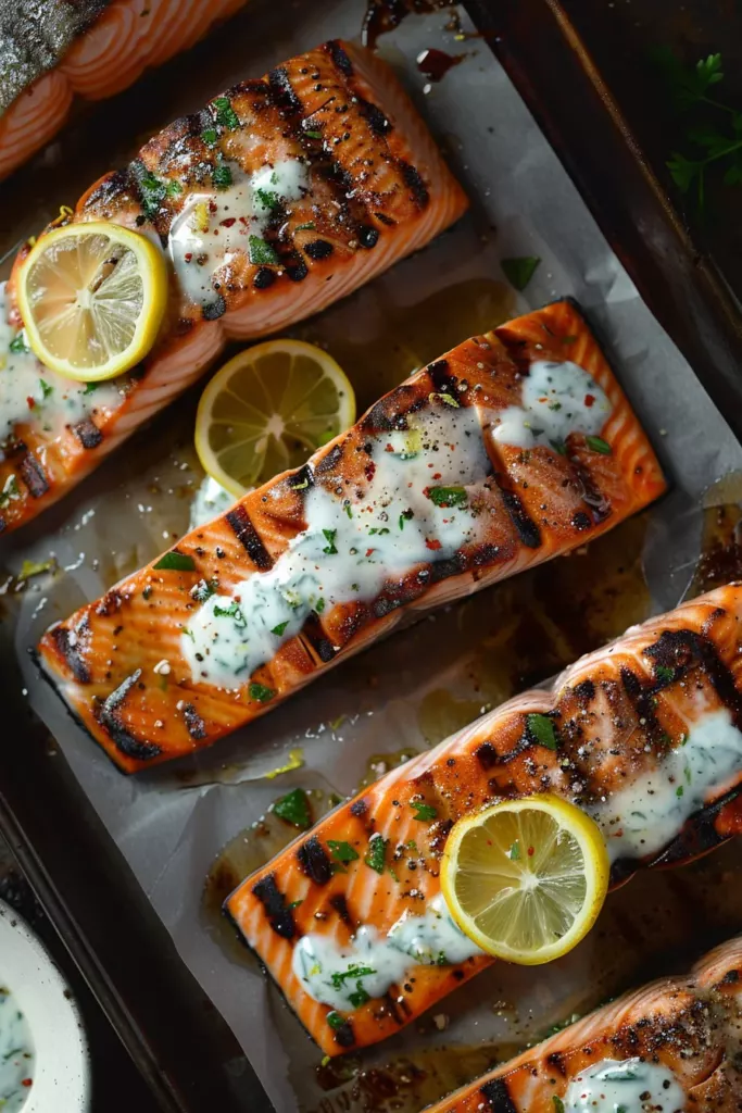 Saumon Grillé Sauce Yaourt Citron: Révélez le Pouvoir de la Grillade!