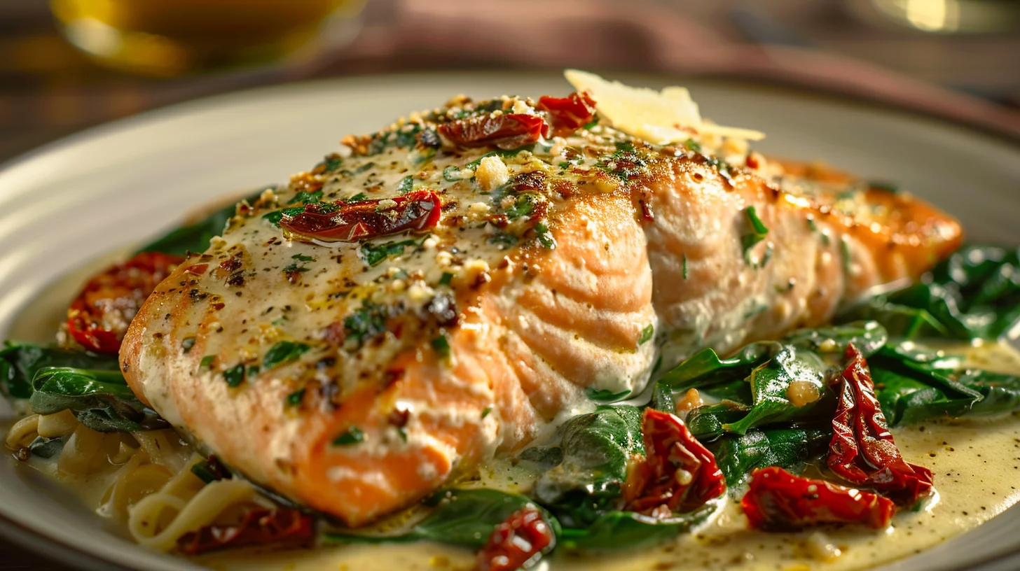 Saumon Toscan Avec Sauce Crémeuse au Parmesan