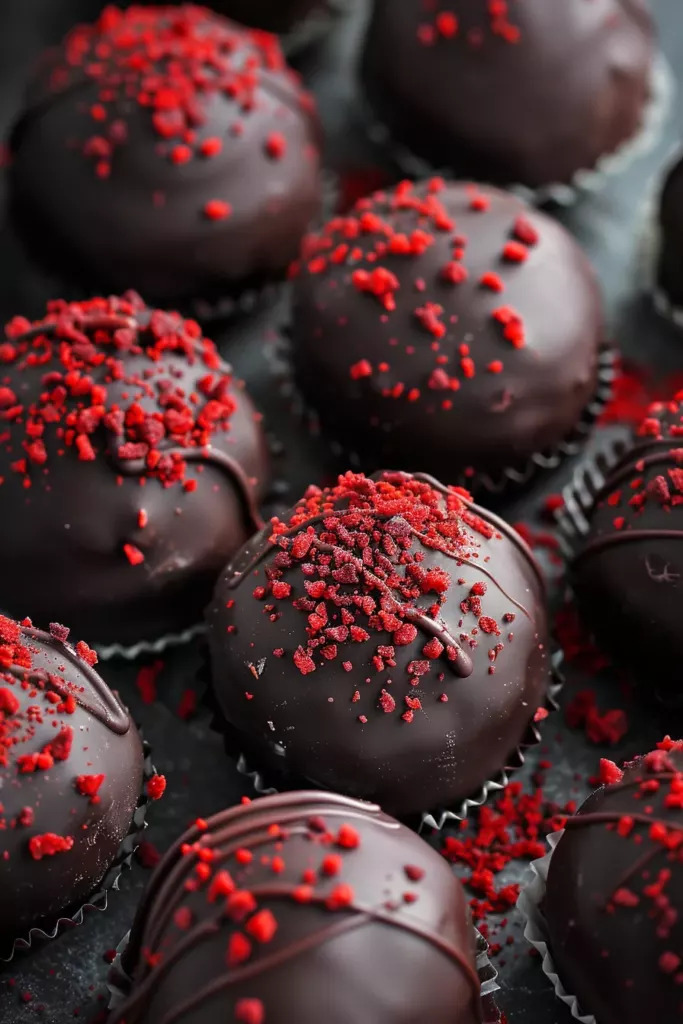 Truffes Velours Rouge Sanglantes: Plaisir Intense en Bouche