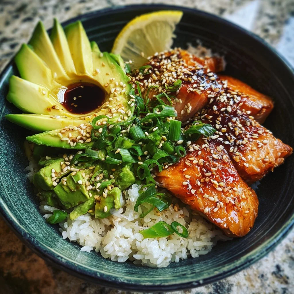 Bol saumon-avocat santé avec ingrédients frais et colorés