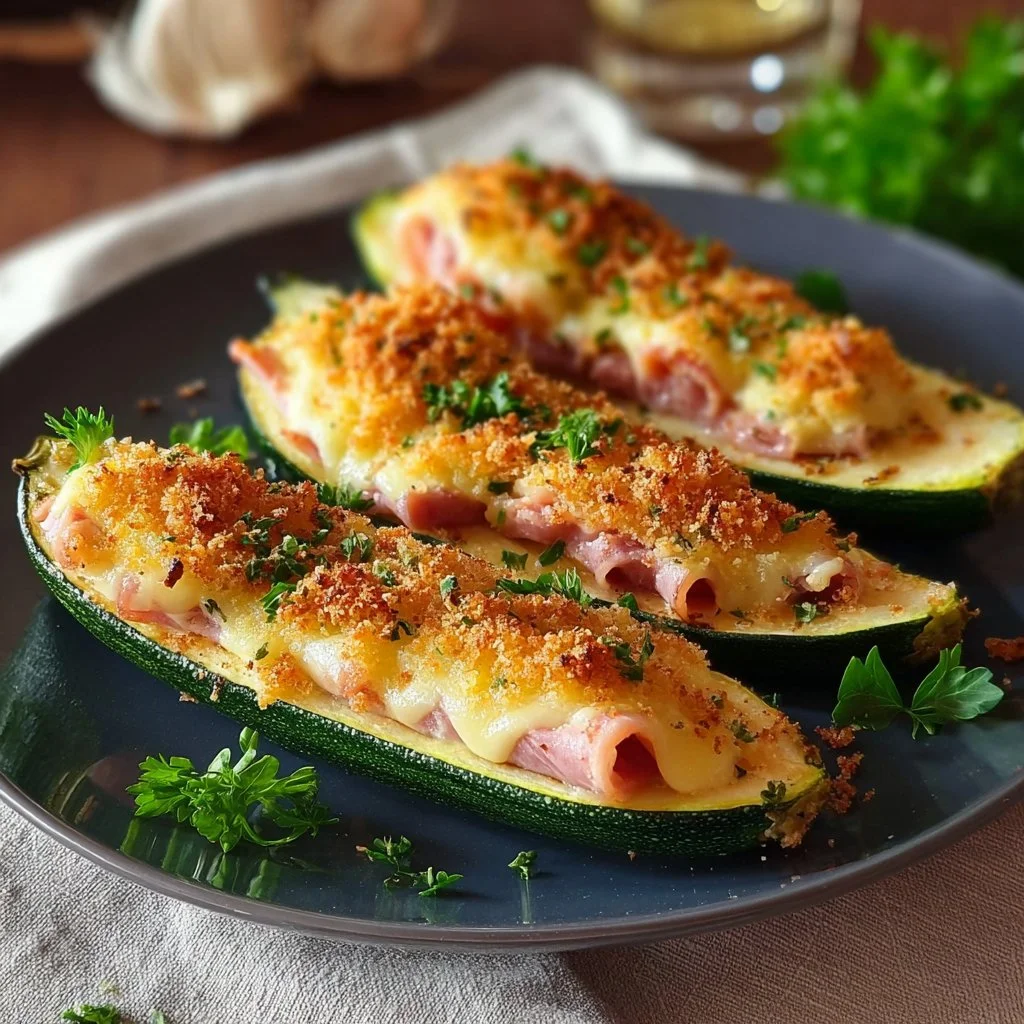 Cordon Bleu de Courgette, plat savoureux et léger préparé avec des courgettes.