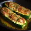 Assiette de courgettes farcies légères, recette saine et savoureuse