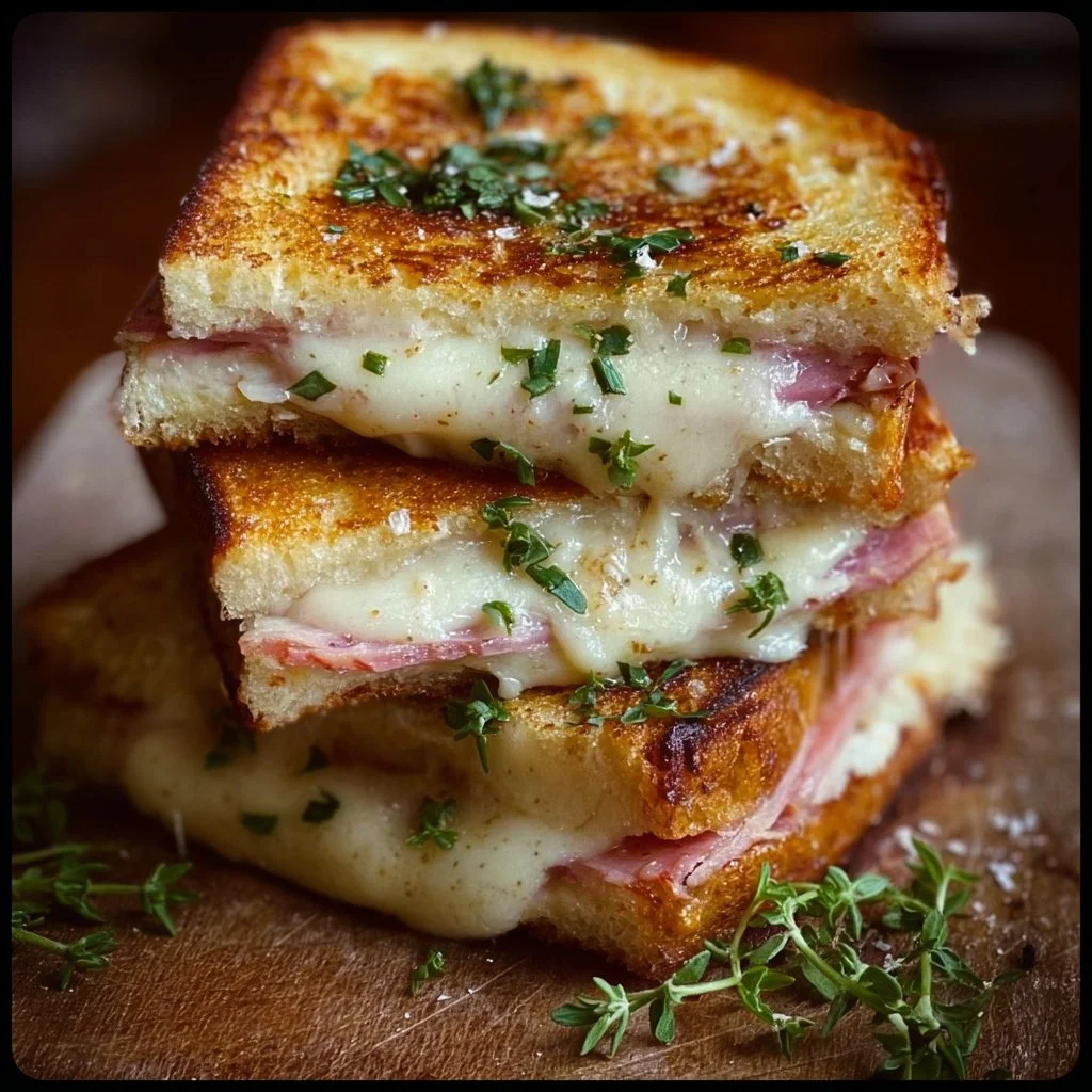 Croque-Monsieur à l'Italienne avec fromage et jambon, recette savoureuse et facile.
