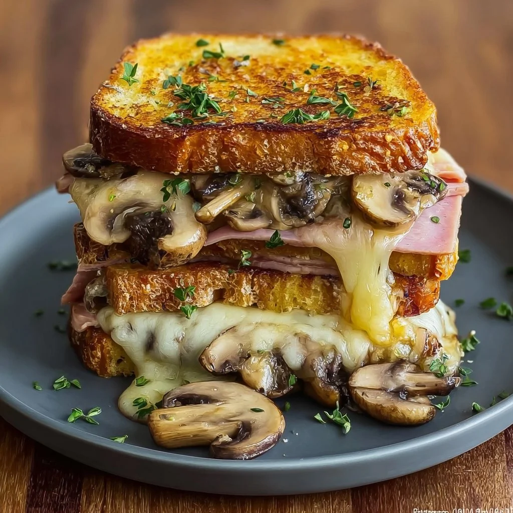 Croque-Monsieur aux Champignons, un sandwich français gourmet et savoureux