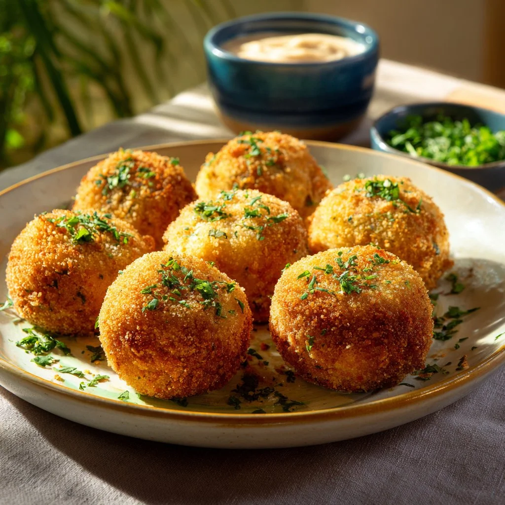 Croquettes de thon aux herbes fraîches prêtes à être dégustées