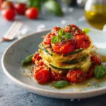 Crumble Salé de Tomates Cerises, Courgettes et Parmesan