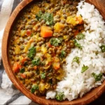 Curry de lentilles vertes au lait de coco