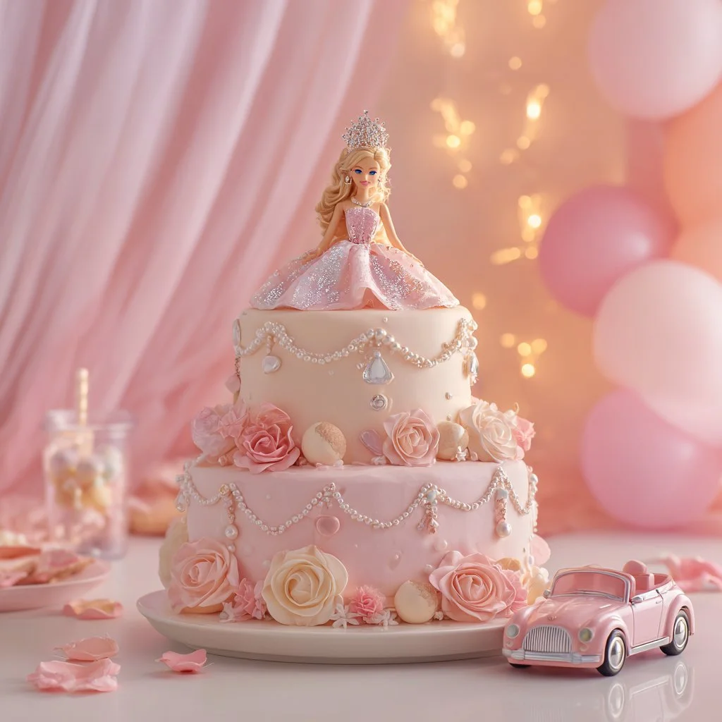 Magnifique Gâteau Barbie décoré pour un anniversaire féerique