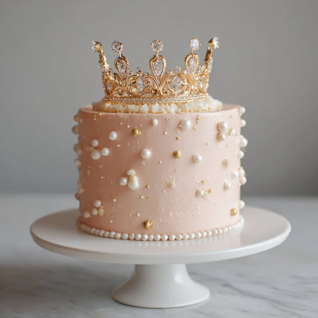 Gâteau de la Reine d'anniversaire décoré avec finesse et élégance