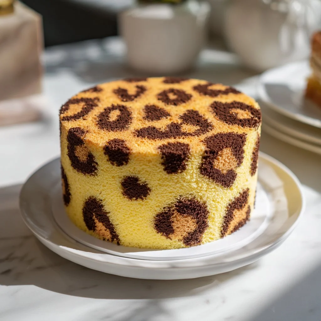 Gâteau Léopard coloré, dessert à motifs, délicieuse pâtisserie française