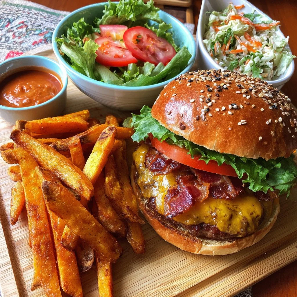 Idée de déjeuner sain avec OWARI, un burger savoureux et équilibré.