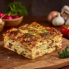 Lasagnes aux champignons, jambon et fromage prêtes à servir