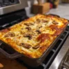 Recette de lasagnes aux champignons, jambon et fromage, plat savoureux et réconfortant
