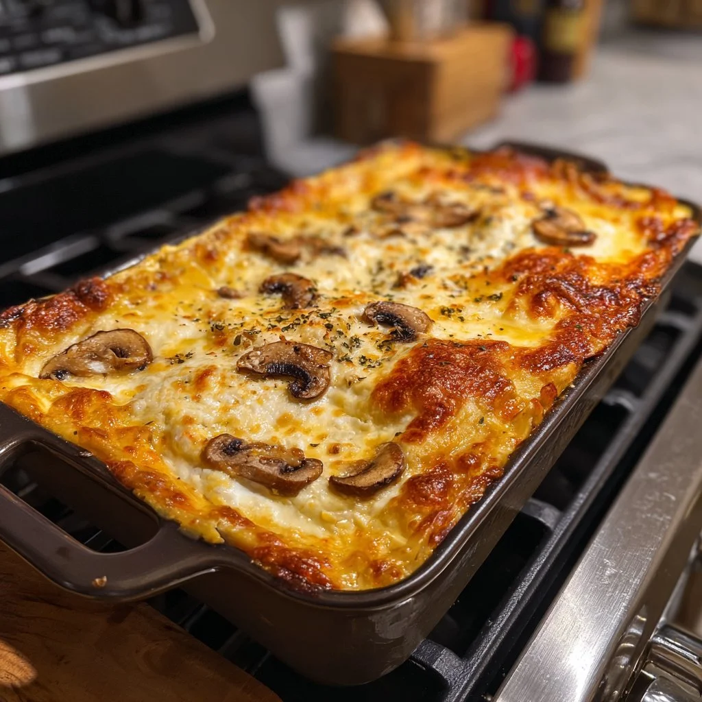 Recette de lasagnes aux champignons, jambon et fromage, plat savoureux et réconfortant