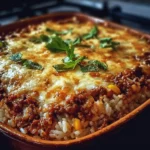 Mexican Gratin with Rice and Ground Beef