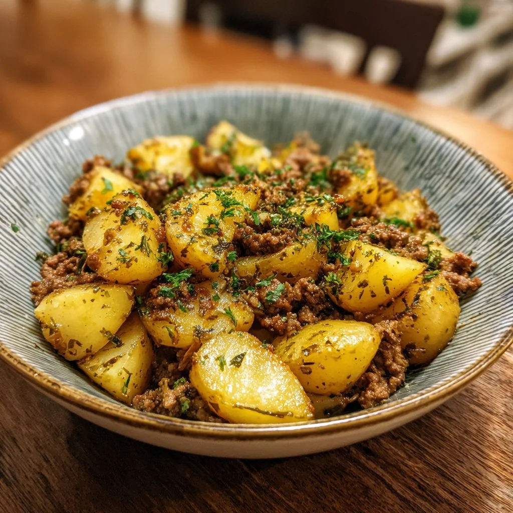 Plat de viande hachée avec pommes de terre, recette savoureuse et réconfortante